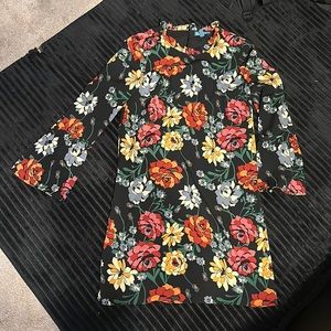 FLEUR BLEUE long sleeve floral print dress